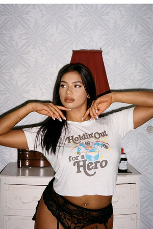 HOLDIN OUT FOR A HERO CROPPED TEE