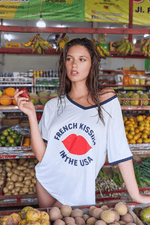 FRENCH KISSING IN THE USA BOYFRIEND RINGER TEE